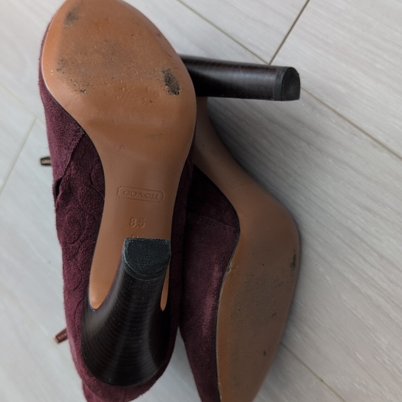 Coach Plum Suede Ankle Boots - Picture 7 of 7